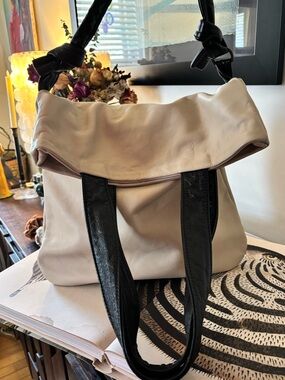 RENNES Design Creamy/Ecru Italian Leather Crossbody Bag - OOAK